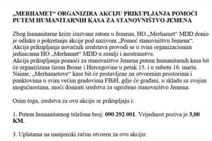 MERHAMET: Pomoć narodu Jemena