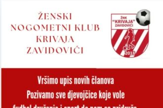 Ženski fudbalski klub “Krivaja” Zavidovići vrši upis novih članica