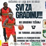 A1 liga BiH: KK Gradina Tešanj u subotu dočekuje Turbinu iz Jablanice