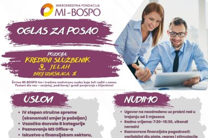MKF MI-BOSPO: Potreban kreditni službenik u Jelahu