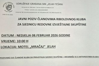 Javni poziv na sjednicu redovne izvještajne skupštine SRK „Jelah Tešanj“