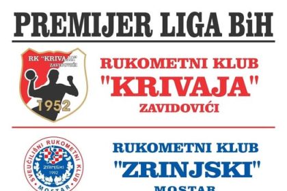 Premijer liga BiH: RK Krivaja protiv SRK Zrinjski u Zavidovićima