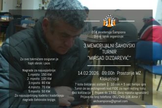 Treći memorijalni šahovski turnir “Mirsad Dizdarević” u Klokotnici