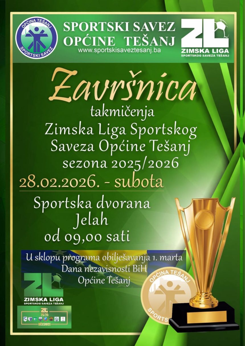 Završnica Zimske lige Sportskog saveza 28. februara u Jelahu Završnica Zimske lige Sportskog saveza 28. februara u Jelahu
