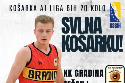 KK Gradina Tešanj dočekuje KK Bošnjak Hadžići u 20. kolu A1 lige BiH